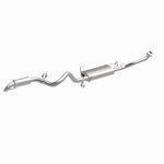 MagnaFlow 19679 overland series cat-back exhaust, front three-quarter view of the turntable spin