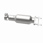MagnaFlow 5571269 carb direct-fit catalytic converter, opposite rear three-quarter view of the turntable spin
