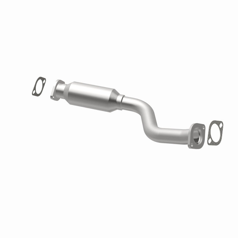 MagnaFlow 5491317 carb direct-fit catalytic converter, opposite rear three-quarter view of the turntable spin
