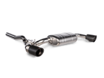 Akrapovic BMW X2 M35i (F39) Slip-On Line (Titanium) w/Carbon Tips S-BM/T/15H for BMW X2 M35i F39 2020-2022, angled view