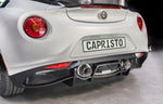 White Alfa Romeo 4C rear with Capristo twin tips and diffuser