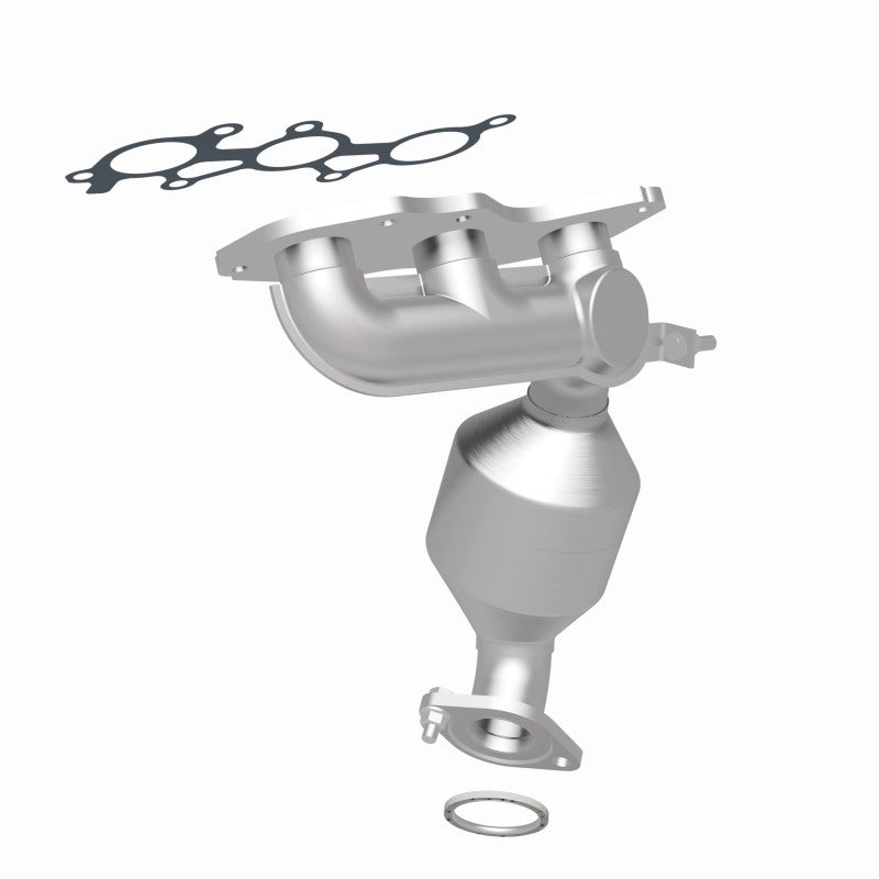 MagnaFlow 5582832 carb manifold converter, rear three-quarter view of the turntable spin