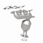 MagnaFlow 5582832 carb manifold converter, rear three-quarter view of the turntable spin