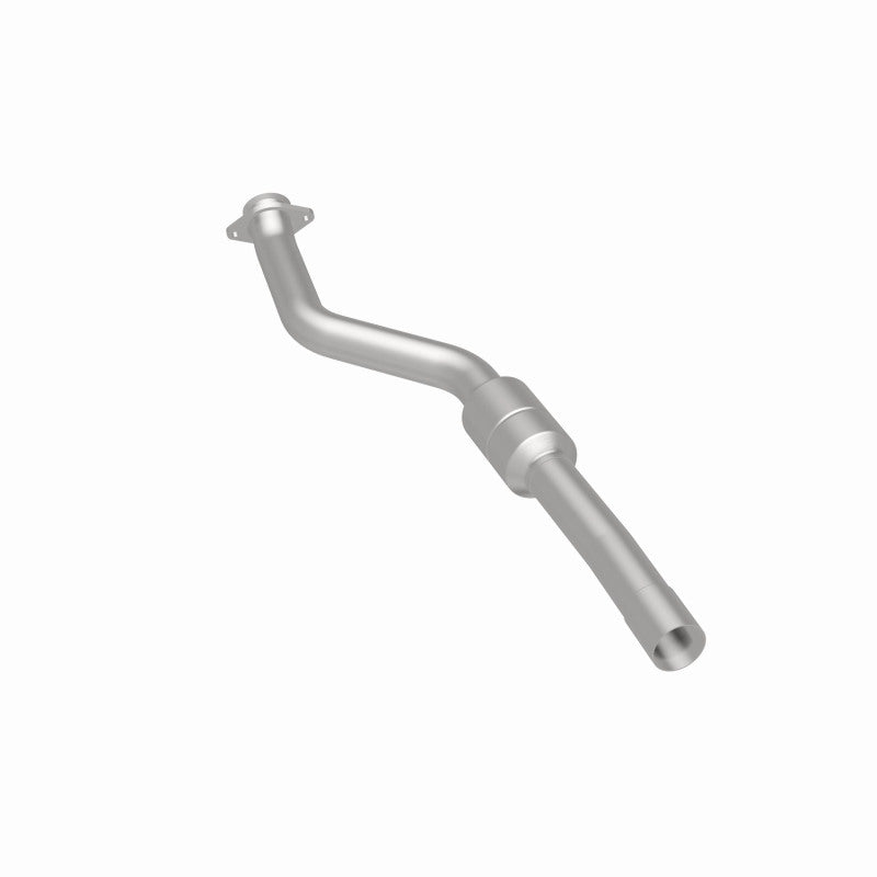 MagnaFlow 5421172 carb direct-fit catalytic converter, rear three-quarter view of the turntable spin