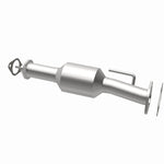 MagnaFlow 5592579 carb direct-fit catalytic converter, opposite rear three-quarter view of the turntable spin