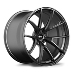 Single forged alloy wheel with dark gunmetal finish and Y-spoke design on white background - APEX Wheels wheel for 21x13 ET22 5x120 - Satin Black