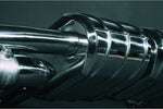 Close-up of polished muffler shell on Capristo Audi R8 V8 exhaust