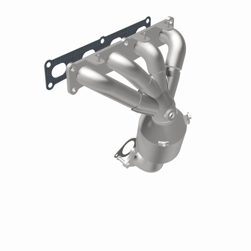 MagnaFlow 22-159 oem grade manifold converter, rear view of the turntable spin