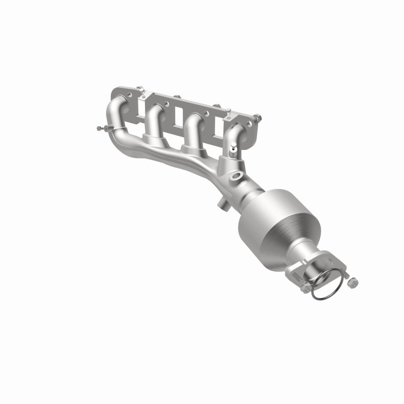 MagnaFlow 290034 oem grade manifold converter, opposite rear three-quarter view of the turntable spin