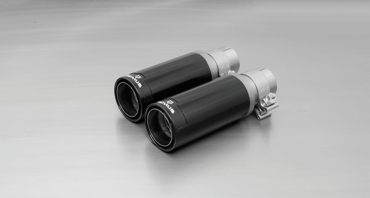 Street Race Black Chrome Straight 98mm tail pipes for the Remus R56 Cooper S Axle-Back Exhaust