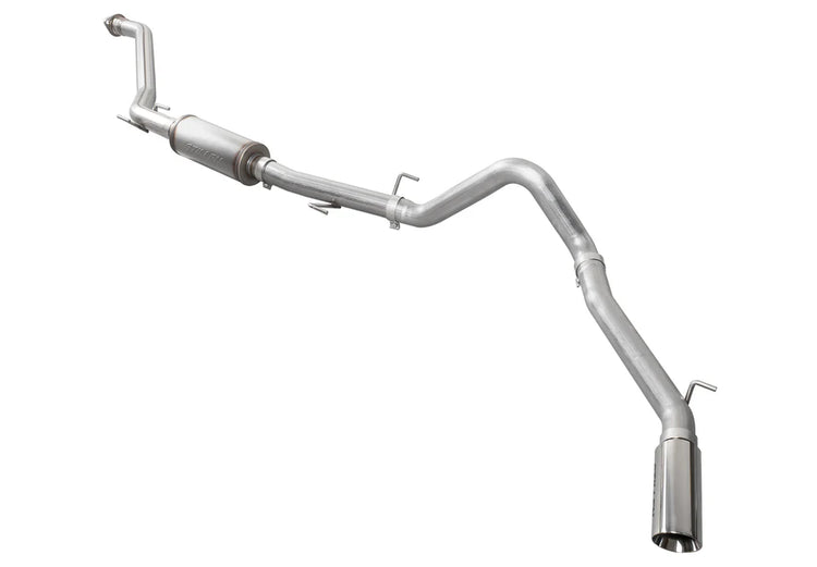 A top view of Stillen Cat Back Side Exit Exhaust System Polished tips for Toyota Tacoma 2024+ with white background