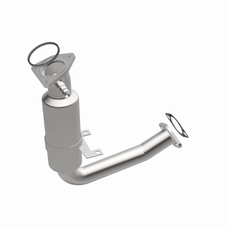 MagnaFlow 4481231 carb direct-fit catalytic converter, rear three-quarter view of the turntable spin