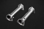 wide view of Capristo Secondary Cat Delete Pipes for Ferrari 512/Testarossa 1969-1991 with black background