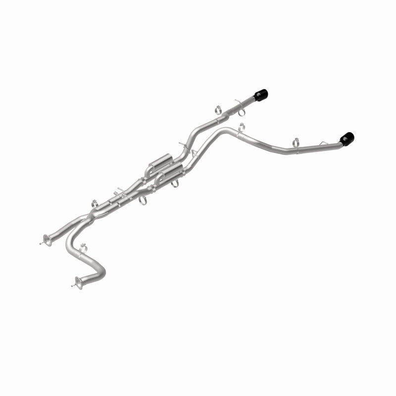 MagnaFlow 19704 speq series cat-back exhaust, rear view of the turntable spin