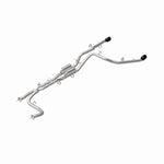 MagnaFlow 19704 speq series cat-back exhaust, rear view of the turntable spin