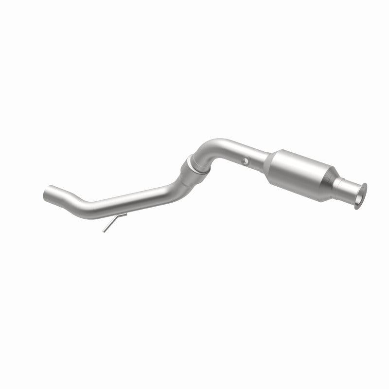 MagnaFlow 4481760 carb direct-fit catalytic converter, opposite rear three-quarter view of the turntable spin