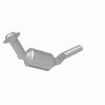 MagnaFlow 5561954 carb direct-fit catalytic converter, rear three-quarter view of the turntable spin