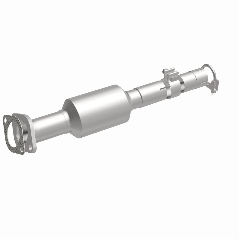 MagnaFlow 5571814 carb direct-fit catalytic converter, front three-quarter view of the turntable spin
