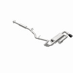 MagnaFlow 19676 overland series cat-back exhaust, opposite rear three-quarter view of the turntable spin