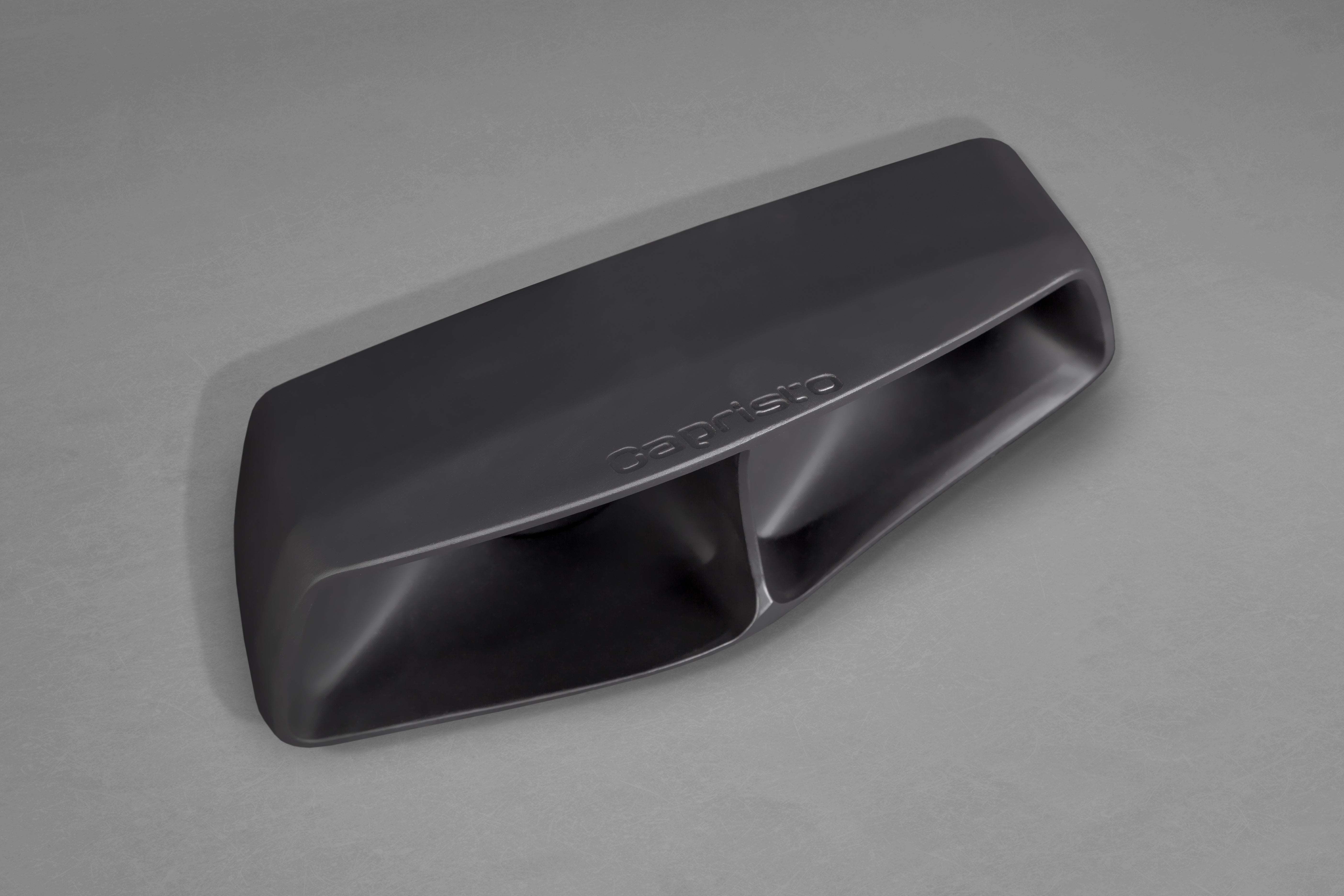 Black rectangular twin-outlet tip trim for Capristo Mercedes-AMG CLS63 C218 valved exhaust