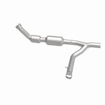 MagnaFlow 280008 oem grade direct-fit catalytic converter, side view of the turntable spin