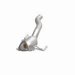 MagnaFlow 52373 oem grade direct-fit catalytic converter, opposite front three-quarter view of the turntable spin