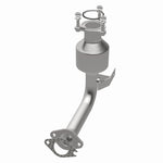 MagnaFlow 5411726 carb direct-fit catalytic converter, opposite rear three-quarter view of the turntable spin