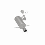 BRExhaust 108-0084 muffler, rear three-quarter view of the turntable spin
