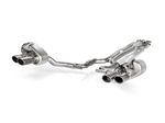 Akrapovic Porsche Panamera Turbo Evolution Line Cat Back (Titanium) (Tips Not Incl.) S-PO/TI/9H for Porsche Panamera Turbo / Sport Turismo 971 2017-2020, angled view