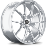 Silver forged aluminum wheel with Y-spoke design, polished finish, black center cap, and five lug bolt pattern - APEX Wheels wheel for 20x9 ET25 5x112 - Brushed Clear