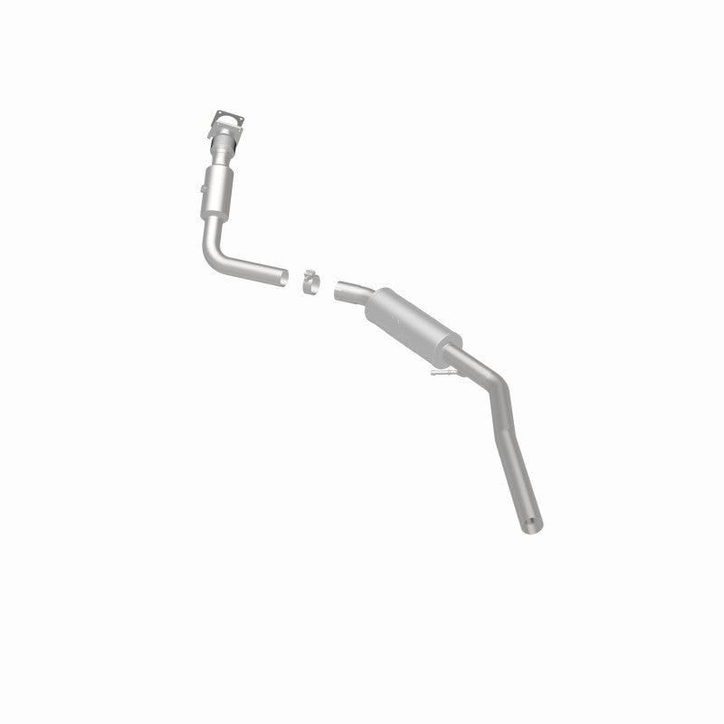 MagnaFlow 21-510 oem grade direct-fit catalytic converter, rear three-quarter view of the turntable spin