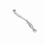 MagnaFlow 52973 oem grade direct-fit catalytic converter, rear three-quarter view of the turntable spin
