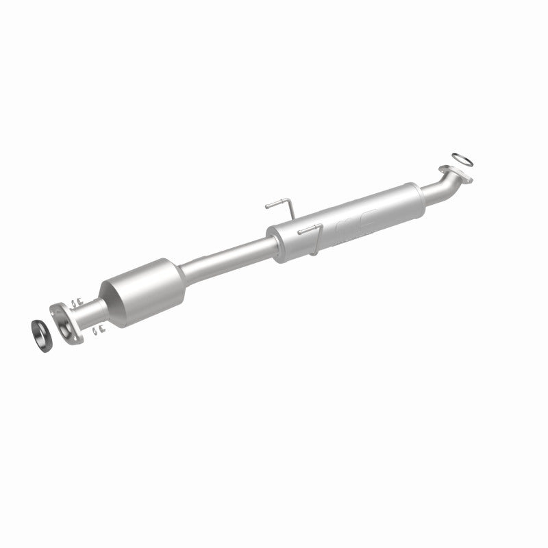 MagnaFlow 52547 oem grade direct-fit catalytic converter, front three-quarter view of the turntable spin