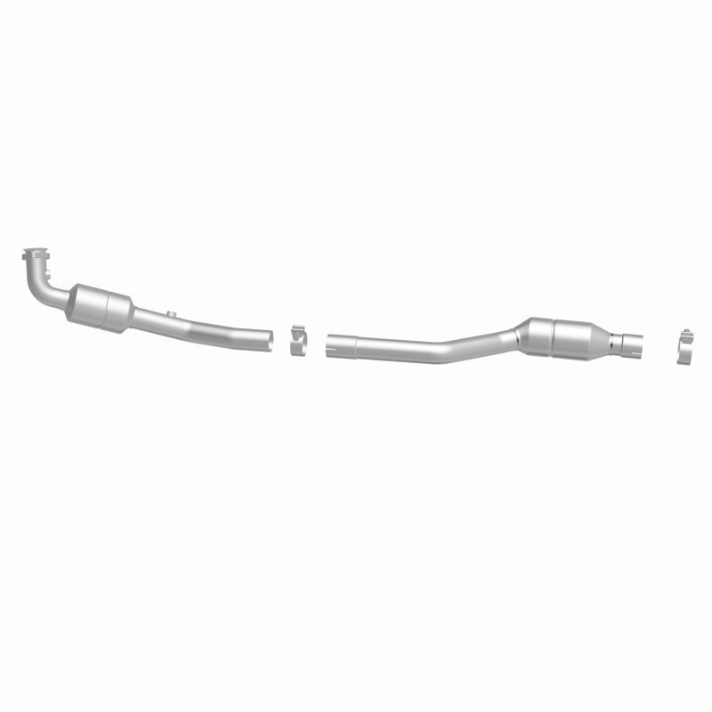 MagnaFlow 551202 carb direct-fit catalytic converter, side view of the turntable spin