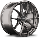 Gunmetal gray alloy wheel with Y-spoke design, five bolt pattern, and center cap on white background - APEX Wheels wheel for 17x9.5 ET40 5x100 - Anthracite