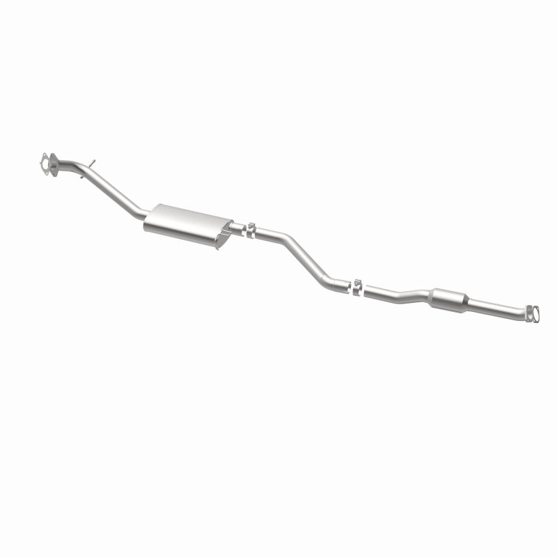 MagnaFlow 280049 oem grade direct-fit catalytic converter, opposite rear three-quarter view of the turntable spin