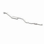 MagnaFlow 280049 oem grade direct-fit catalytic converter, opposite rear three-quarter view of the turntable spin