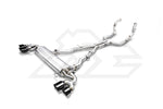 A front view of Copy of FI Exhaust Valvetronic Cat-Back System For BMW G30 / G31 M550i (OPF) 2019-2020 with white background