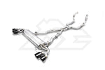 A front view of Copy of FI Exhaust Valvetronic Cat-Back System For BMW G30 / G31 M550i (OPF) 2020+ with white background