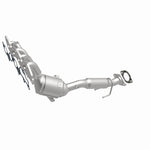 MagnaFlow 5551444 carb manifold converter, front three-quarter view of the turntable spin