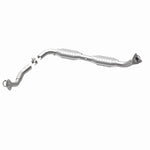 MagnaFlow 5582625 carb direct-fit catalytic converter, opposite rear three-quarter view of the turntable spin