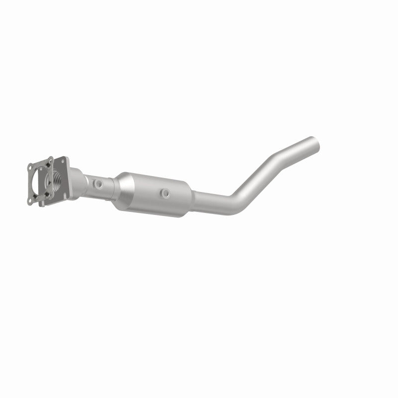 MagnaFlow 5561509 carb direct-fit catalytic converter, front three-quarter view of the turntable spin