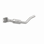 MagnaFlow 5561509 carb direct-fit catalytic converter, front three-quarter view of the turntable spin