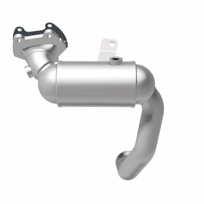 MagnaFlow 21-951 oem grade direct-fit catalytic converter, rear view of the turntable spin