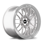 Silver alloy wheel with multi-spoke design and center cap isolated on white background - APEX Wheels wheel for 20x12 ET50 5x120.65 - Race Silver - Machined Lip