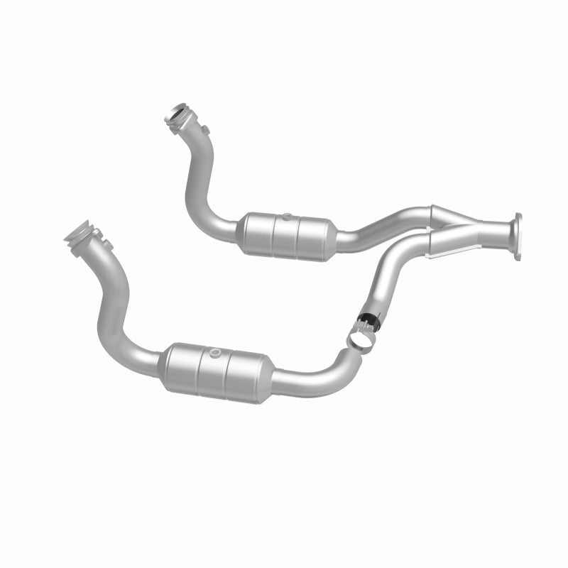 MagnaFlow 5451760 carb direct-fit catalytic converter, side view of the turntable spin