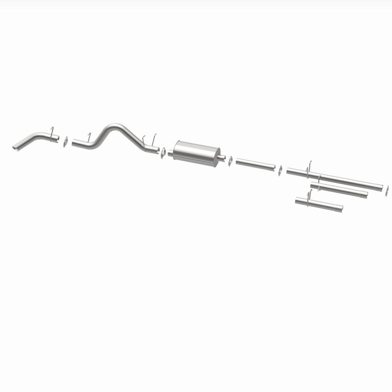 BRExhaust 106-0028 direct-fit exhaust kit, opposite rear three-quarter view of the turntable spin
