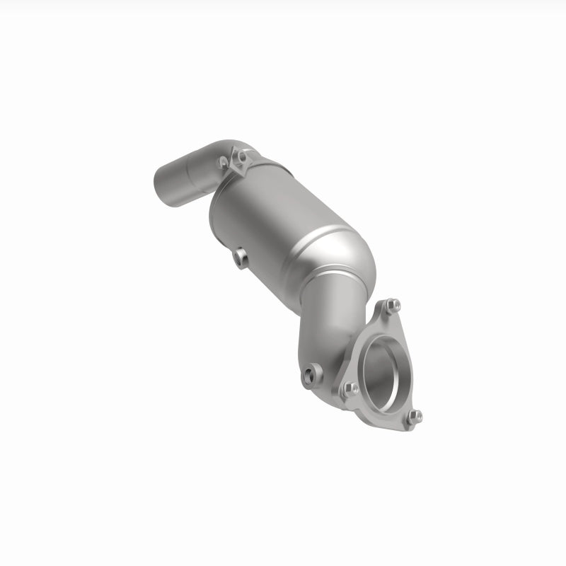 MagnaFlow 280230 oem grade direct-fit catalytic converter, front three-quarter view of the turntable spin