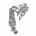 MagnaFlow 5582267 carb manifold converter, opposite front three-quarter view of the turntable spin