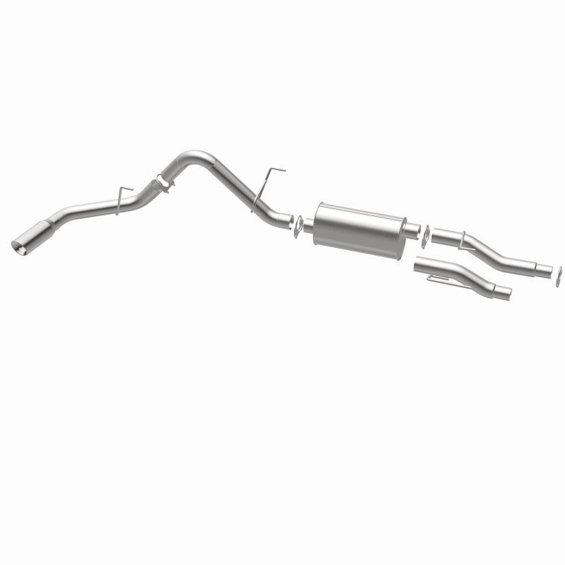 BRExhaust 106-0515 direct-fit exhaust kit, opposite rear three-quarter view of the turntable spin